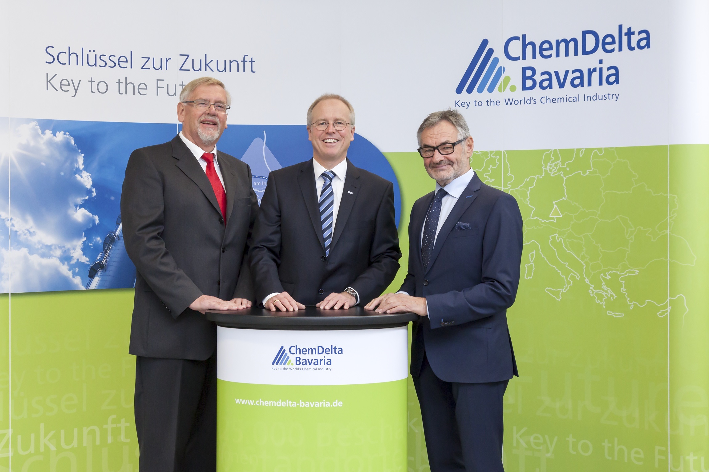 ChemDelta Bavaria, v.l.n.r. Dr. Alfred Kern, Dr. Bernhard Langhammer, Georg Häckl